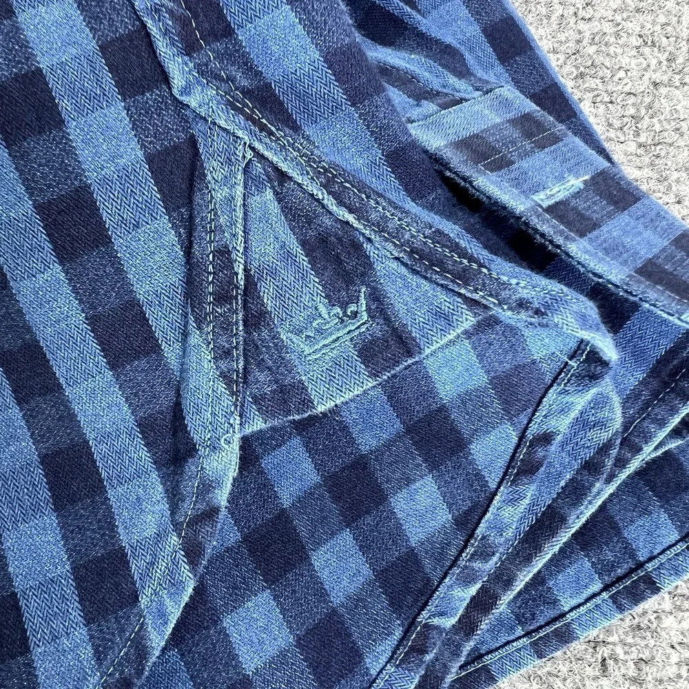 Peter Millar Men's XXL Blue Gingham Check Button Down Shirt  100% Cotton‎